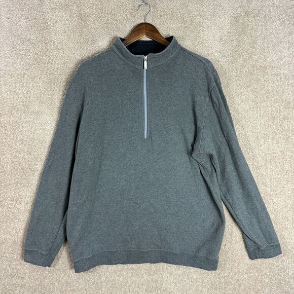 Straight Down Sweatshirt Mens Size XL Charcoal 1/2 Zip Pullover Long Sleeve Golf - Picture 1 of 11